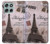 S2211 Paris Postcard Eiffel Tower Hülle Schutzhülle Taschen für Motorola Moto G56