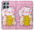 S3025 Pink Maneki Neko Lucky Cat Hülle Schutzhülle Taschen für Motorola Moto G56