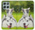 S3795 Kitten Cat Playful Siberian Husky Dog Paint Hülle Schutzhülle Taschen für Motorola Moto G56
