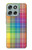 S3942 LGBTQ Rainbow Plaid Tartan Hülle Schutzhülle Taschen für Motorola Moto G56