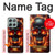 S3986 Fire Skull Hülle Schutzhülle Taschen für Motorola Moto G56