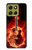 S0415 Fire Guitar Burn Hülle Schutzhülle Taschen für Motorola Moto G86
