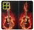 S0415 Fire Guitar Burn Hülle Schutzhülle Taschen für Motorola Moto G86