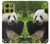 S1073 Panda Enjoy Eating Hülle Schutzhülle Taschen für Motorola Moto G86