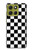 S1611 Black and White Check Chess Board Hülle Schutzhülle Taschen für Motorola Moto G86