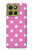 S2358 Pink Polka Dots Hülle Schutzhülle Taschen für Motorola Moto G86