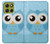 S3029 Cute Blue Owl Hülle Schutzhülle Taschen für Motorola Moto G86