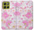 S3036 Pink Sweet Flower Flora Hülle Schutzhülle Taschen für Motorola Moto G86
