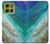 S3920 Abstract Ocean Blue Color Mixed Emerald Hülle Schutzhülle Taschen für Motorola Moto G86