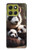 S4008 Panda Family Hülle Schutzhülle Taschen für Motorola Moto G86