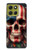 S4015 Skull American Flag Hülle Schutzhülle Taschen für Motorola Moto G86