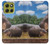 S4031 Baby Hippo Hippopotamus Family Hülle Schutzhülle Taschen für Motorola Moto G86