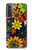 S4043 Colorful Flowers Cartoon Hülle Schutzhülle Taschen für Samsung Galaxy S21 Plus 5G, Galaxy S21+ 5G