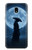 S4034 Samurai Moon Night Hülle Schutzhülle Taschen für Samsung Galaxy J3 (2018), J3 Star, J3 V 3rd Gen, J3 Orbit, J3 Achieve, Express Prime 3, Amp Prime 3