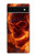 S4062 Fire Skull Hülle Schutzhülle Taschen für Google Pixel 6a