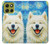 S4064 Smile Dog Van Gogh Starry Night Hülle Schutzhülle Taschen für Motorola Moto G86