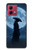 S4034 Samurai Moon Night Hülle Schutzhülle Taschen für Motorola Moto G84