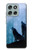 S4053 Two Wolves Couple Howling Forest Hülle Schutzhülle Taschen für Motorola Moto G56
