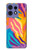 S4037 Colorful Zebra Pattern Hülle Schutzhülle Taschen für Motorola Edge 50 Pro