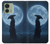 S4034 Samurai Moon Night Hülle Schutzhülle Taschen für Motorola Edge (2023), Edge 40