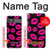 S2933 Pink Lips Kisses on Black Hülle Schutzhülle Taschen für Sony Xperia 10 VII