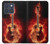 S0415 Fire Guitar Burn Hülle Schutzhülle Taschen für Motorola Edge 70