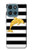S2882 Black and White Striped Gold Dolphin Hülle Schutzhülle Taschen für Motorola Moto G (2026), G Play (2026)