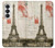 S2108 Eiffel Tower Paris Postcard Hülle Schutzhülle Taschen für Samsung Galaxy S26