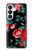 S3112 Rose Floral Pattern Black Hülle Schutzhülle Taschen für Samsung Galaxy S26