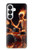 S3985 Fire Skull Drummer Hülle Schutzhülle Taschen für Samsung Galaxy S26