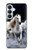 S0246 White Horse Hülle Schutzhülle Taschen für Samsung Galaxy S26 Plus