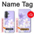 S2361 Purple White Flowers Hülle Schutzhülle Taschen für Samsung Galaxy A37