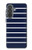 S2767 Navy White Striped Hülle Schutzhülle Taschen für Samsung Galaxy A37