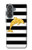 S2882 Black and White Striped Gold Dolphin Hülle Schutzhülle Taschen für Samsung Galaxy A37