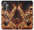 S3984 Fire Skeleton Playing Guitar Hülle Schutzhülle Taschen für Samsung Galaxy A37