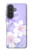 S2361 Purple White Flowers Hülle Schutzhülle Taschen für Samsung Galaxy A57