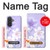 S2361 Purple White Flowers Hülle Schutzhülle Taschen für Samsung Galaxy A57