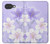S2361 Purple White Flowers Hülle Schutzhülle Taschen für Google Pixel 10a