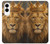 S4093 Royal Lion Portrait Artwork Hülle Schutzhülle Taschen für Samsung Galaxy S25 Edge