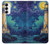 S4092 Moonlit Lighthouse Coastal Painting Hülle Schutzhülle Taschen für Samsung Galaxy S23