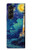 S4092 Moonlit Lighthouse Coastal Painting Hülle Schutzhülle Taschen für Samsung Galaxy Z Fold 5