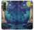S4092 Moonlit Lighthouse Coastal Painting Hülle Schutzhülle Taschen für Samsung Galaxy Z Fold 3 5G