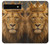 S4093 Royal Lion Portrait Artwork Hülle Schutzhülle Taschen für Google Pixel 6a