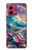 S4084 Rainbow Ocean Wave Fantasy Hülle Schutzhülle Taschen für Motorola Moto G84