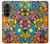 S3281 Colorful Hippie Flowers Pattern Hülle Schutzhülle Taschen für Samsung Galaxy Z Fold 8 Ultra