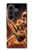 S3984 Fire Skeleton Playing Guitar Hülle Schutzhülle Taschen für Samsung Galaxy Z Fold 8 Ultra