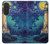 S4092 Moonlit Lighthouse Coastal Painting Hülle Schutzhülle Taschen für Samsung Galaxy A27