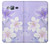 S2361 Purple White Flowers Hülle Schutzhülle Taschen für Samsung Galaxy J3 (2016)