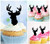 TA0008 Reindeer Antler Kuchenaufsätze Hochzeit Geburtsta Acryl Cupcake Kuchen Topper für Kuchen Party Dekor 10 Stück
