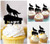 TA0136 Wolf Howling Kuchenaufsätze Hochzeit Geburtsta Acryl Cupcake Kuchen Topper für Kuchen Party Dekor 10 Stück